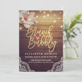 Brunch & Bubble Vrijgezellenfeest Floral String Li Kaart (Staand voorkant)