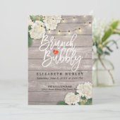 Brunch & Bubble Vrijgezellenfeest Floral String Li Kaart (Staand voorkant)