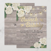 Brunch & Bubble Vrijgezellenfeest Floral String Li Kaart (Voorkant / Achterkant)