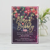 Brunch & Bubble Vrijgezellenfeest Floral String Li Kaart (Staand voorkant)