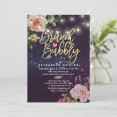 Brunch & Bubble Vrijgezellenfeest Floral String Li Kaart (Staand voorkant)