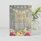 Brunch Bubble Vrijgezellenfeest Floral String Ligh Kaart (Staand voorkant)