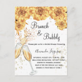 Brunch Bubble Vrijgezellenfeest gouden belletjes e Uitnodiging Briefkaart (Voorkant)