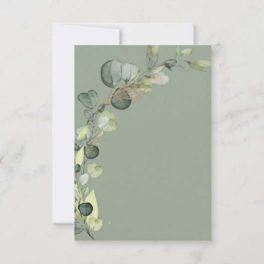 Brunch & Bubble Vrijgezellenfeest Greenery Eucalyp Kaart (Achterkant)