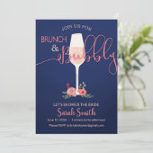 Brunch & Bubble Vrijgezellenfeest Invite Kaart (Staand voorkant)