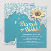 Brunch Bubble Vrijgezellenfeest Lace Sunflower Lig Kaart (Voorkant / Achterkant)