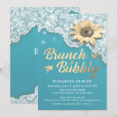 Brunch Bubble Vrijgezellenfeest Lace Sunflower Lig Kaart (Voorkant / Achterkant)