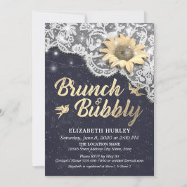 Brunch Bubble Vrijgezellenfeest Lace Sunflower Lig Kaart