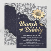 Brunch Bubble Vrijgezellenfeest Lace Sunflower Lig Kaart (Voorkant / Achterkant)
