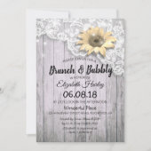 Brunch & Bubble Vrijgezellenfeest Lace Sunflower W Kaart (Voorkant)