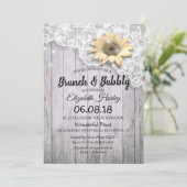 Brunch & Bubble Vrijgezellenfeest Lace Sunflower W Kaart (Staand voorkant)