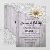 Brunch & Bubble Vrijgezellenfeest Lace Sunflower W Kaart (Voorkant / Achterkant)