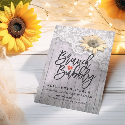 Brunch & Bubble Vrijgezellenfeest Lace Sunflower W Kaart