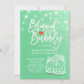Brunch & Bubble Vrijgezellenfeest Mason Jar Green  Kaart (Voorkant)