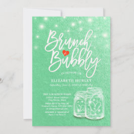 Brunch & Bubble Vrijgezellenfeest Mason Jar Green  Kaart
