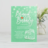 Brunch & Bubble Vrijgezellenfeest Mason Jar Green  Kaart (Staand voorkant)
