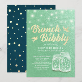 Brunch & Bubble Vrijgezellenfeest Mason Jar Green  Kaart