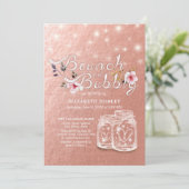 Brunch & Bubble Vrijgezellenfeest Mason Jars Roos  Kaart (Staand voorkant)