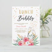 Brunch & Bubble Vrijgezellenfeest Pink Gold Champa Kaart (Staand voorkant)