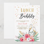 Brunch & Bubble Vrijgezellenfeest Pink Gold Champa Kaart (Voorkant / Achterkant)