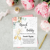 Brunch Bubble Vrijgezellenfeest roos budget uitnod Flyer