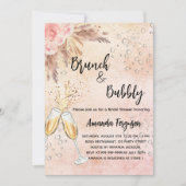 Brunch Bubble Vrijgezellenfeest roos pampas gras Kaart (Voorkant)