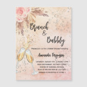 Brunch Bubble Vrijgezellenfeest roos pampas luxe Magnetische Uitnodiging (Voorkant)