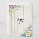 Brunch Bubble Vrijgezellenfeest Succulent Rustic W Kaart (Achterkant)