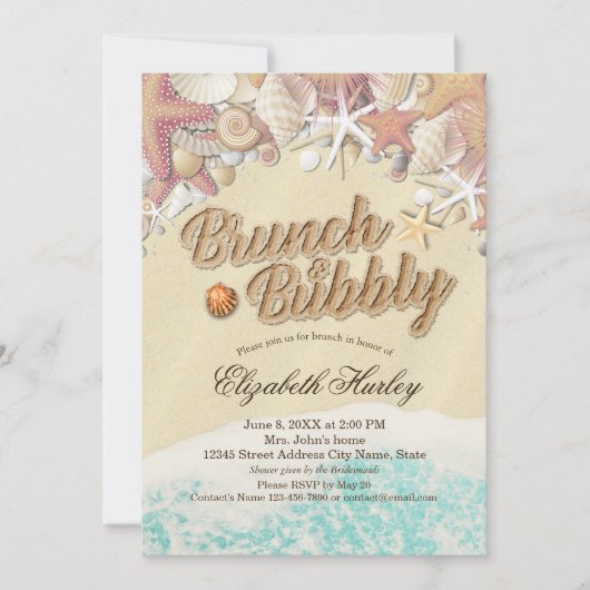 Brunch Bubble Vrijgezellenfeest Summer Beach Starf Kaart (Voorkant)
