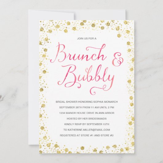 Brunch & Bubble | Vrijgezellenfeest Uitnodiging (Voorkant)