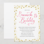 Brunch & Bubble | Vrijgezellenfeest Uitnodiging (Voorkant / Achterkant)