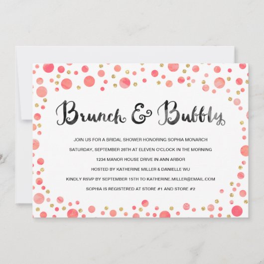 Brunch & Bubble | Vrijgezellenfeest Uitnodiging (Voorkant)