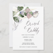 Brunch Bubble Vrijgezellenfeest Waterverf Eucalypt Kaart (Voorkant)