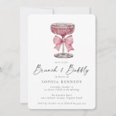 Brunch & Bubble Waterverf Champagne Vrijgezellenfe Kaart (Voorkant)