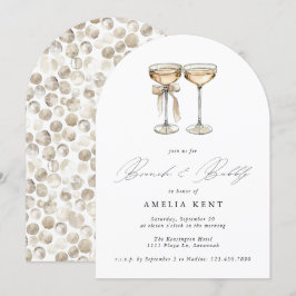 Brunch & Bubble Waterverf Champagne Vrijgezellenfe Kaart