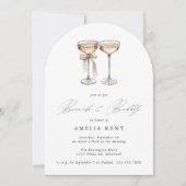 Brunch & Bubble Waterverf Champagne Vrijgezellenfe Kaart (Voorkant)