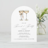 Brunch & Bubble Waterverf Champagne Vrijgezellenfe Kaart (Staand voorkant)