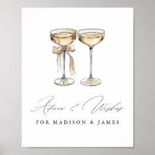 Brunch & Bubble Waterverf Champagne Vrijgezellenfe Poster