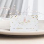 Brunch & Bubble Wedding Shower Folded Place Card Plaatskaartje<br><div class="desc">Viel een verjaardag, verloving of douche met deze elegante uitnodigingen voor "Brunch & Bubble"! Met gouden confetti & script en een waterverf roze champagneglas. De achterzijde heeft een zachte pastelroze met een gouden confetti-ontwerp. ** De gouden folie ziet er alleen uit als een gedrukt effect - kaarten zullen niet worden...</div>