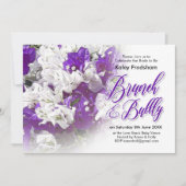 Brunch & Bubble Wit Paarse bruiloft uitnodiging (Voorkant)