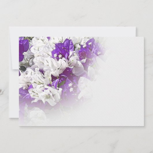 Brunch & Bubble Wit Paarse bruiloft uitnodiging (Achterkant)