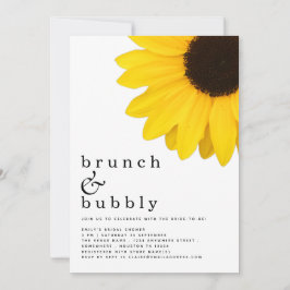 Brunch Bubble Yellow Sunflower Vrijgezellenfeest Kaart
