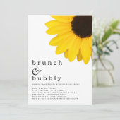 Brunch Bubble Yellow Sunflower Vrijgezellenfeest Kaart (Staand voorkant)