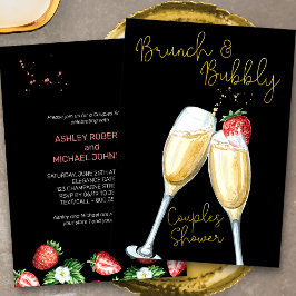Brunch Bubbly Aardbei Champagne Couples Douche Kaart