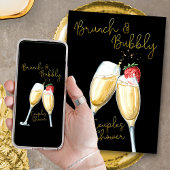 Brunch Bubbly Aardbei Champagne Couples Douche Kaart