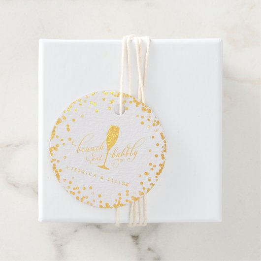 Brunch & Bubbly Bachelorette Bruiloft Brunch Favor Bedankjes Labels (Met doos)