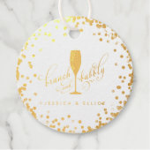 Brunch & Bubbly Bachelorette Bruiloft Brunch Favor Bedankjes Labels (Voorkant)