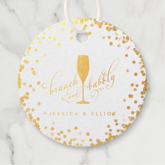 Brunch & Bubbly Bachelorette Bruiloft Brunch Favor Bedankjes Labels (Voorkant)