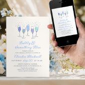 Brunch & Bubbly Blauw Vrijgezellenfeest Kaart