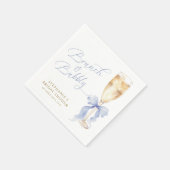 Brunch & Bubbly Blauwe Strik Bruidsdiner Servet (Hoek)